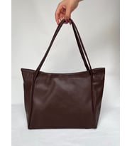 Yumuşak Deri Shopper Evrak Okul Iş Çantası Omuz Çantası Büyük Geniş Günlük Kullanışlı Şık Çanta kadın hediye çanta (Acı Kahve)