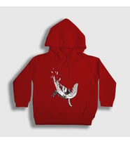 Presmono Unisex Çocuk Beyaz Icarus Melek Falling Angel Kapüşonlu Sweatshirt 509568tt (Kırmızı)