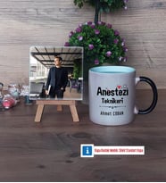 Anestezi Teknikeri Fotoğraflı Dekoratif Taş, Kupa Bardak Beyaz Hediye (Model 9)