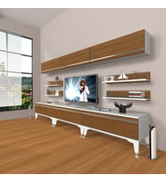Decoraktiv Eko 8Y Mdf Silver Tv Ünitesi Tv Sehpası (Beyaz - Ceviz)
