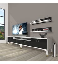 Decoraktiv Eko 200R Mdf Gold Tv Ünitesi Tv Sehpası (Siyah - Beyaz)