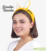 Kendin Tasarla Dailing Spa Tavşan Kulaklı Saç - Makyaj Bandı (Sarı)