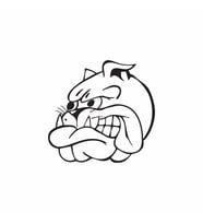 Bulldog Araba Sticker siyah 19x18 CM (Siyah)