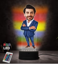 Doğum Günü Hediyesi,Sevgiliye Hediye, Kişiye Özel Fotoğraflı Müdür 2  Karikatür 3D Led Lamba (RGB)