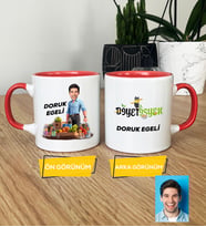 Kişiye Özel Karikatürlü Diyetisyen Kupa Bardak Diyetisyenler Günü Hediyesi Erkek Diyetisyene Hediye (Pembe)