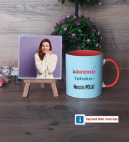 Laboratuvar Teknikeri Fotoğraflı Dekoratif Taş, Kupa Bardak Beyaz Hediye (Model 13)