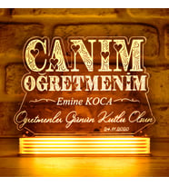 Kişiye Özel Öğretmenler Günü Hediyesi, Canım Öğretmenim LED AYDINLATMA (Beyaz)