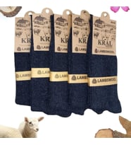 Erkek Kışlık (5 ÇİFT) Lambswool Yün Çorap Termal Etkili (Lacivert)