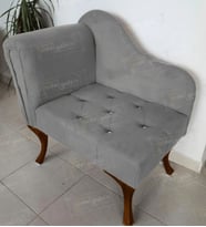 Yeni Model Tekli Köşe Koltuğu Josefin Bench Ceviz Ayak (Gri)