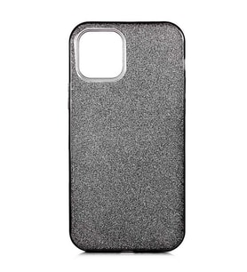 Apple iPhone 12 Mini Kılıf Zore Shining Simli Silikon Kılıf (Siyah)