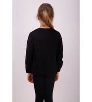 Toontoy Kız Çocuk You Wish Baskılı Sweatshirt (Siyah)