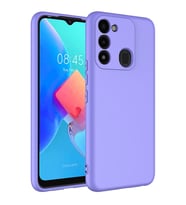 Tecno Spark 8C Kılıf Kamera Korumalı iÇi Süet Dokulu Lansman Tipi Silikon (Lila)
