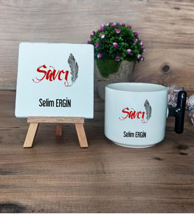 Savcı Hediye Seti Kupa Bardak T Kulplu ve Dekoratif Taş Savcılar Günü Hediyesi (Model 6)