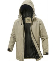 Ghassy Co.Erkek Rüzgarlık/Yağmurluk Outdoor Omuz Detaylı Mevsimlik Füme Spor Ceket (Taş)
