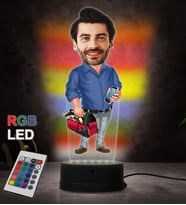 Doğum Günü Hediyesi,Sevgiliye Hediye, Kişiye Özel Fotoğraflı Mimar 3 Karikatür 3D Led Lamba (RGB)