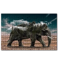 Cakapuzzle Ormanları ve Bulutları Barındıran Fil  Puzzle Yapboz MDF (Ahşap) (1000 Parça)