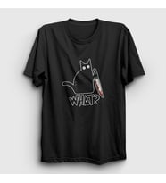 Presmono Unisex Sarı What Cat Kedi T-Shirt 415210tt (Siyah)
