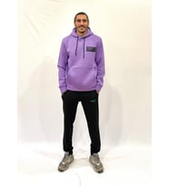 Erkek Kapşonlu Rahat Kalıp İçi Polarlı 3 iplik Tokyo Baskılı SweatShırt spr24sw05 (Lila)
