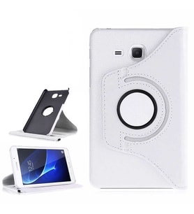 Samsung Galaxy Tab 4 T280 T283 T285 Kılıf 360 Dönebilen Standlı Case (Beyaz)
