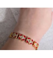 Vıp Gold Mineli Bileklik (Kırmızı)