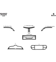 Meriç® Peugeot 206 Plus Ön Torpido Kaplama Maun 6 Parça 2009-› (Karbon)