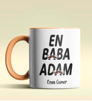 Kişiye Özel En Baba Adam Tasarımlı Siyah Kupa Bardak (Turuncu)