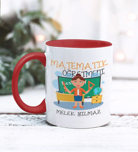 Matematik Öğretmeni Tasarımlı Kişiye Özel Kupa Bardak (Kırmızı)