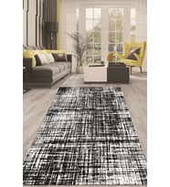 Dijital Kaymaz Taban Yıkanabilir Modern Renkli Salon Halısı Mutfak Halısı Yolluk ND-HT-603 (Siyah)