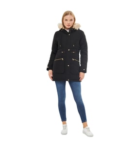 Kadın Büyük Beden Spor Kapüşonlu Mont  M5565 BGL-ST03224 (Siyah)