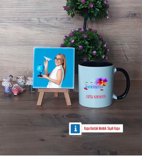 Estetisyen Fotoğraflı Dekoratif Taş, Kupa Bardak Beyaz Hediye (Model 11)