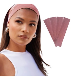 4'lü Spor Saç Bantları - Elastik Kaymaz İnce Saç Ter Kafa Bandı Bandana, Kadın & Erkek Koşu Fitness Yoga Pilates Makyaj Yüz Yıkama Atletik Egzersiz Saç Bandı (Pembe)