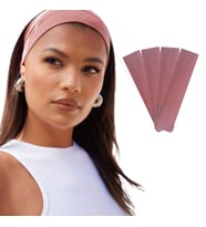 4'lü Spor Saç Bantları - Elastik Kaymaz İnce Saç Ter Kafa Bandı Bandana, Kadın & Erkek Koşu Fitness Yoga Pilates Makyaj Yüz Yıkama Atletik Egzersiz Saç Bandı (Pembe)