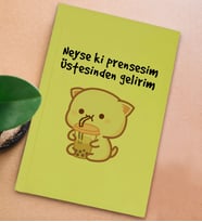 BK Gift Esprili Tasarım Serisi Sert Kapaklı Sarı Defter, Arkadaşa Hediye, Yeni İş Hediyesi, Doğum Günü Hediyesi, Anı Defteri (Model 11)