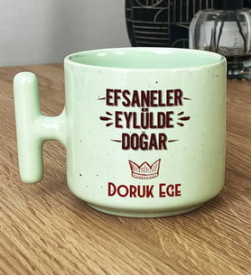 Kişiye Özel Efsaneler Eylülde Doğar Hediye Pastel T Kupa Doğum Günü Hediyesi (Yeşil)