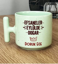 Kişiye Özel Efsaneler Eylülde Doğar Hediye Pastel T Kupa Doğum Günü Hediyesi (Yeşil)