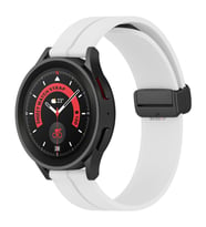 Huawei Watch 3 Elite-Classic 46mm-Watch 3 Pro 22mm Uyumlu Coastal Manyetik Tokalı Silikon Kordon (Beyaz)