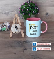 İnşaat Mühendisi Kupa Bardak Beyaz ve Fotoğraflı Ahşap Anahtarlık Hediye (Model 6)