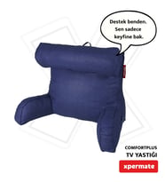 XPERMATE TV Yastığı Kollu Okuma Yastığı Sırt Destek Yastığı Yatakta Oturma Kitap Okuma Yastığı (Lacivert)