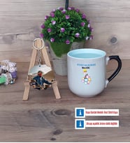 Metalurji ve Malzeme Mühendisi Kupa Bardak Beyaz ve Fotoğraflı Ahşap Anahtarlık Hediye (Model 10)