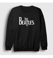 Presmono Unisex Beyaz Logo The Beatles Sweatshirt 114839tt (Siyah)