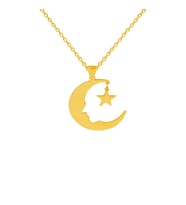 Kişiye Özel 925 Ayar Gümüş Atatürk Ay Yıldız Kolye (Gold)