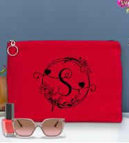 BK Gift Kişiye Özel Harfli Astarlı Portföy Çanta 30x21cm(12 Renk Seçeneği), Baskılı El Çantası, Organizer Çanta (Kırmızı)
