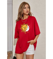 Unisex Larks' Tongues in Aspic Baskılı T-shirt (Kırmızı)
