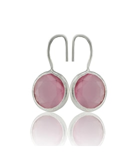 Kadir Jewellery Gümüş Kaplama Kadın Taşlı Küpe -El İşçiliği Ve Hipoalerjenik Küpe (Pembe)