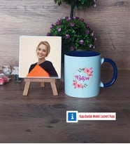 İsme Özel Fotoğraflı Dekoratif Taş, Kupa Bardak Beyaz Hediye (Model 3)