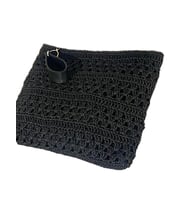 Hasır çanta, Kadın Örgü El Çantası, Kadın Clutch & Portföy Çanta (Siyah)