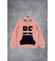 Toontoy Kız Çocuk Be Yourself Baskılı Sweatshirt (Somon)