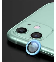 Uyumlu Model Apple iPhone 12 Mini Kamera Lens Koruyucu Çerçeveli Koruyucu CL-07 (Mavi)