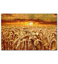 Cakapuzzle Eğilmiş Buğday Başakları ve Günbatımı Puzzle Yapboz MDF (Ahşap) (1000 Parça)
