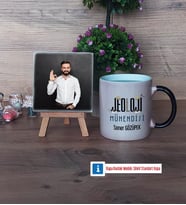 Jeoloji Mühendisi Fotoğraflı Dekoratif Taş, Kupa Bardak Beyaz Hediye (Model 9)